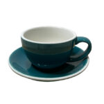 فنجان و نعلبکی رنگی لته خوری سرامیکی - Image 2