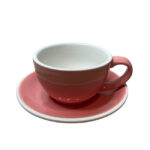 فنجان و نعلبکی رنگی لته خوری سرامیکی - Image 4