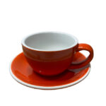 فنجان و نعلبکی رنگی لته خوری سرامیکی - Image 5