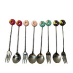 قاشق و چنگال دسر طرح دونات - Image 9